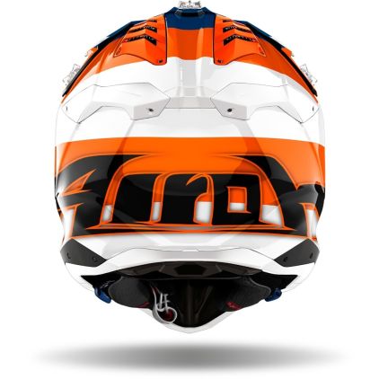 Airoh Aviator 3 Monarch White Blue Orange Motocross Helmet