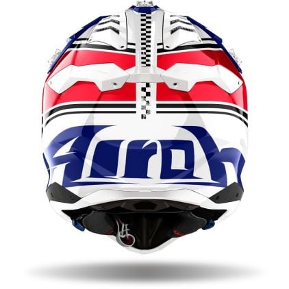 Airoh Aviator 3 Hima White Blue Red Motocross Helmet - Chromeburner