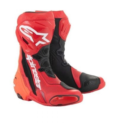 Alpinestars Supertech R バイクブーツ Alpinestars Supertech R Vented Boots Bright Red Red Fluo