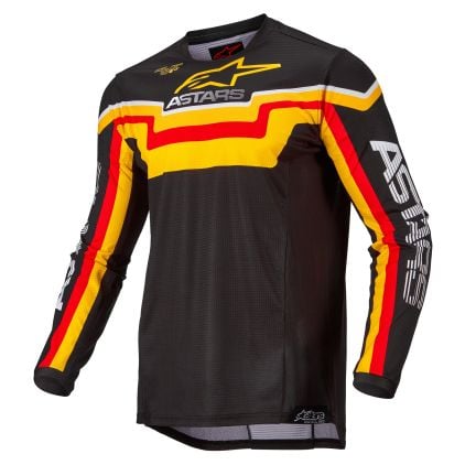 Alpinestars Techstar Quadro Jersey Black Yellow Tangerine