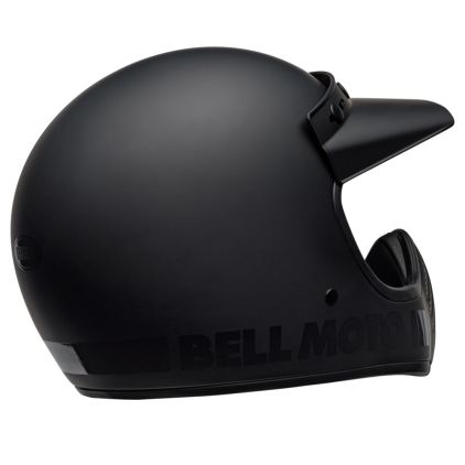 Bell Moto-3 Classic Solid Blackout Helmet Full Face - Chromeburner