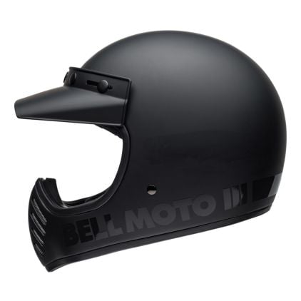 Bell Moto-3 Classic Solid Blackout Helmet Full Face - Chromeburner