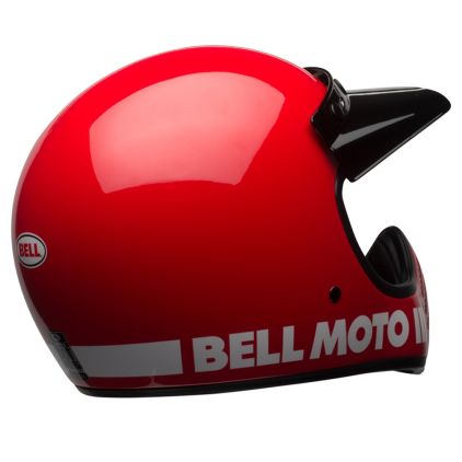 Bell Moto-3 Classic Solid Gloss Red Helmet Full Face - Chromeburner