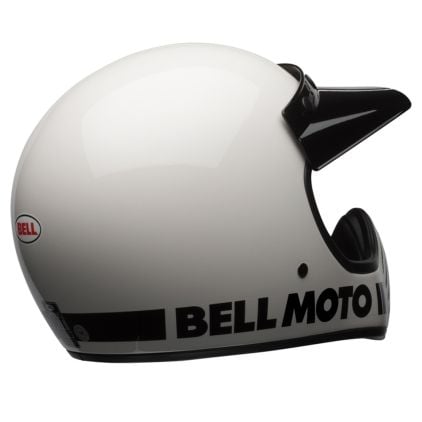 Bell Moto-3 Classic Solid Gloss White Helmet Full Face - Chromeburner
