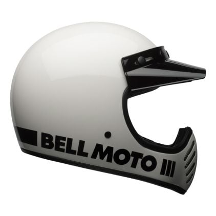 BELL MOTO3 ホワイトL（59〜60㎝） Bell Moto-3 Classic Solid Gloss White Helmet Full Face - Chromeburner