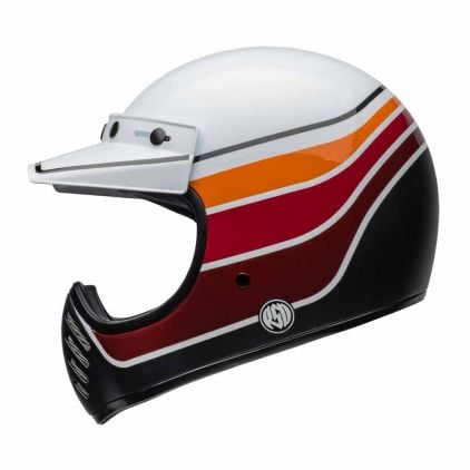 Bell Moto-3 RSD Saddleback Satin Gloss White Black Full Face