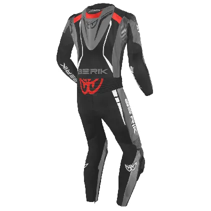 Berik Absolute GP Black Grey Red 1PC Leather Motorcycle Suit