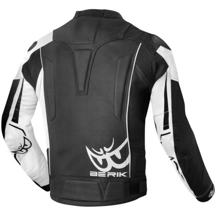 Berik VisionGP Black White Leather Motorcycle Jacket - Chromeburner