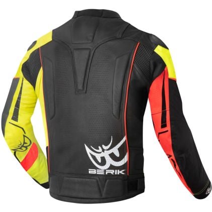 Berik VisionGP Black Neon Yellow Neon Red White Leather Motorcycle