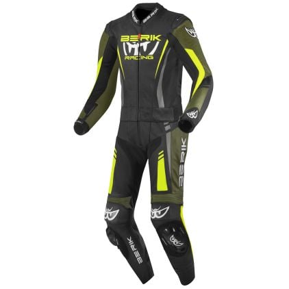 Berik Absolute GP2 Black Green Neon Yellow 2PC Leather Motorcycle