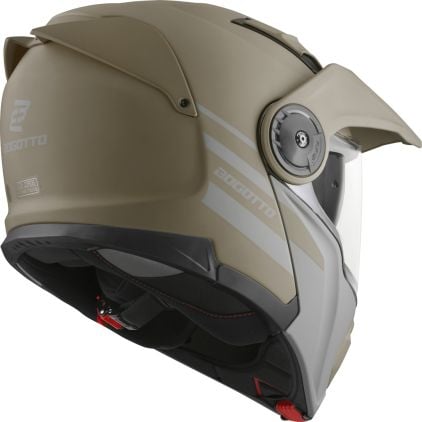 Bogotto FG-102 Duo Brown Fiberglass Flip Up Helmet - Chromeburner