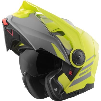 Bogotto FG-102 Duo Yellow Fiberglass Flip Up Helmet - Chromeburner
