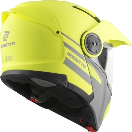 Bogotto FG-102 Duo Yellow Fiberglass Flip Up Helmet - Chromeburner
