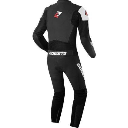 Bogotto Losail Black White 2PC Leather Motorcycle Suit - Chromeburner