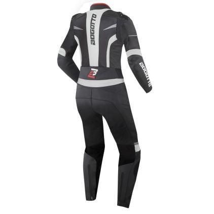 Bogotto Misano Ladies Black White 2PC Leather Motorcycle Suit