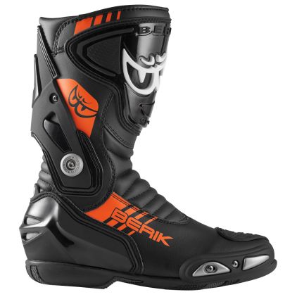 BERIK バイクブーツ ブラック/オレンジ Berik Shaft 3.0 Black Orange Motorcycle Boots - Chromeburner