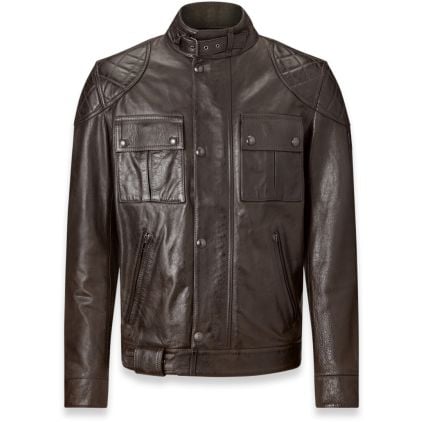 Belstaff Brooklands Off Black Leather Jacket - Chromeburner