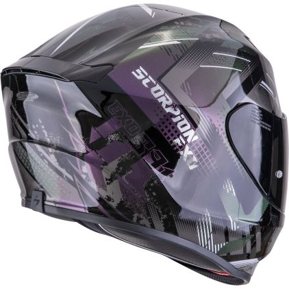 Scorpion EXO-391 Clutter Black Purple Silver Full Face Helmet