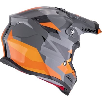 Scorpion VX-16 Evo Air Rod Grey Orange Motocross Helmet - Chromeburner