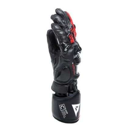 Dainese Druid 4 Leather Gloves Black Lava Red White - Chromeburner
