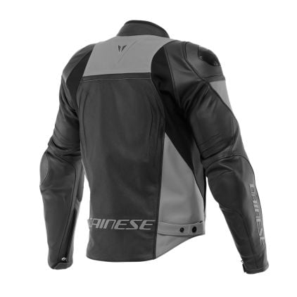 Dainese Racing 4 Leather Jacket Perf. Black Charcoal Gray