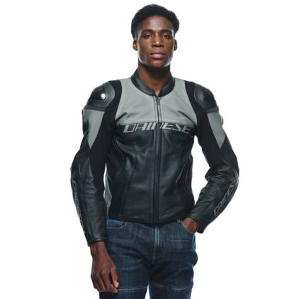 DAINESE Racing4 Jacketグレー/ブラックsize52 未使用 Dainese Racing 4 Leather Jacket Perf. Black Charcoal Gray