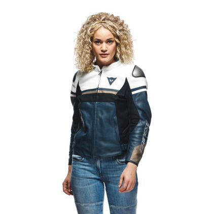 バイクウェア・装備 DAINESE RAPIDA LADY LEATHER JACKET Dainese Rapida Lady Leather Jacket Black Iris White Tibetan Plat
