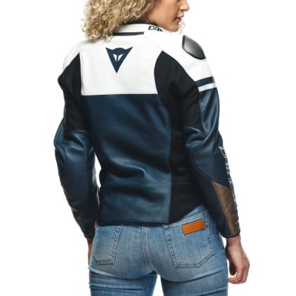 Dainese Rapida Lady Leather Jacket Black Iris White Tibetan Plat