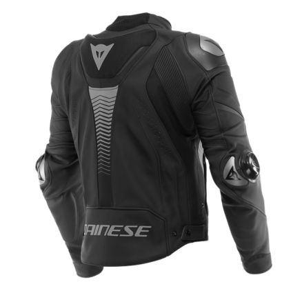 Dainese Super Speed 4 Leather Jacket Black Matt Charcoal Gray