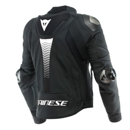 Dainese Super Speed 4 Leather Jacket Black Matt White - Chromeburner