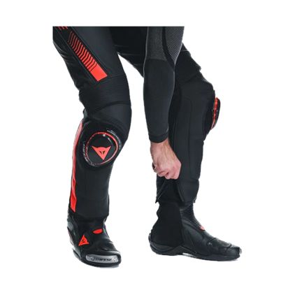 Dainese Super Speed Leather Pants Black Red Fluo - Chromeburner