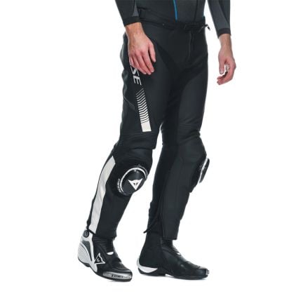 Dainese Super Speed Leather Pants Black White - Chromeburner