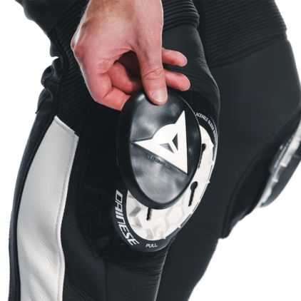 Dainese Super Speed Leather Pants Black White - Chromeburner