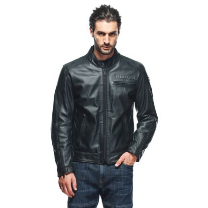 Dainese Zaurax Leather Jacket Black - Chromeburner