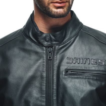 Dainese Zaurax Leather Jacket Black - Chromeburner