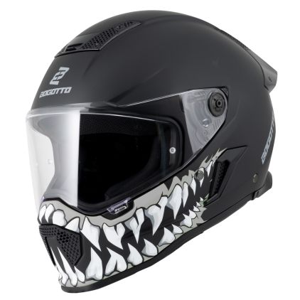 Bogotto Rapto Jaws Black Grey Full Face Helmet