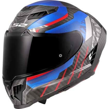 LS2 FF807 Dragon Trax Azul Rojo Casco Integral Chromeburner