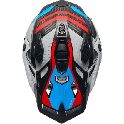 Nexx X.WED 3 Furka Carbon Red Blue Full Face Adventure Helmet