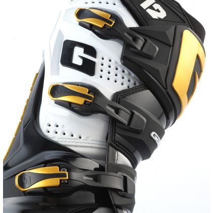 Gaerne SG-12 Black White Gold Motocross Boots - Chromeburner