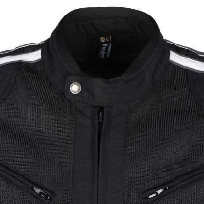 Helstons Pace Air Mesh Fabric Black White Grey Jacket - Chromeburner