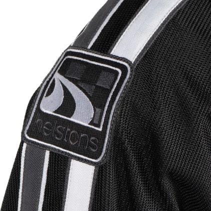 Helstons Pace Air Mesh Fabric Black White Grey Jacket - Chromeburner