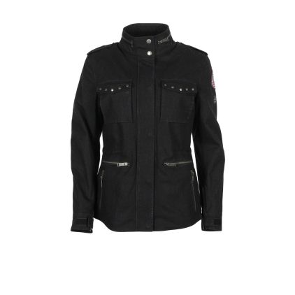 Helstons Tara Canvas Cotton Black Jacket