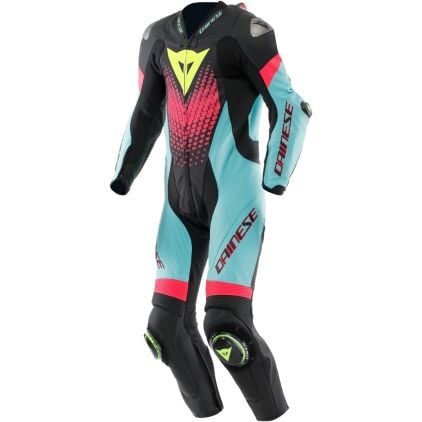 Dainese Laguna Seca Noir Water Fuchsia 1PC Combinaison Moto Cuir