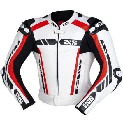 IXS Sport RS-800 1.0 White Black Red 2PC Leather Motorcycle Suit
