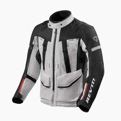 REV'IT! Sand 4 H2O Silver Black Motorcycle Jacket
