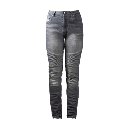 John Doe Betty Biker Mujer XTM Patalones Tejanos Motorista Gris Claro