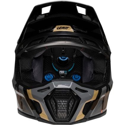 2023 エルドリッチ・ゴールデン・ロード GEM MT Leatt Moto 8.5 Composite Black Grey Gold Motocross Helmet with 5.5