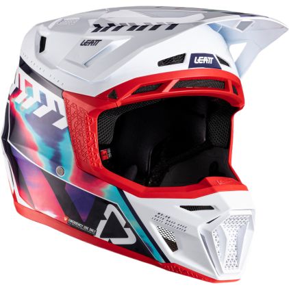 Leatt Moto 8.5 V26 Multicolour Red Motocross Helmet with Goggles