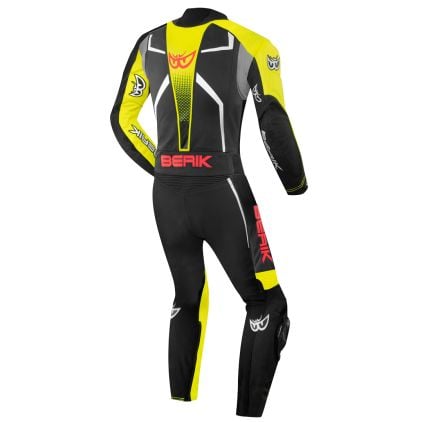 Berik XR-Ace Evo Perforated Black Red Yellow Two Piece Motorcycle
