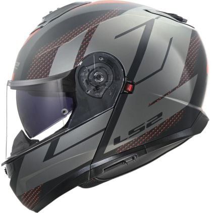 LS2 FF908 Strobe II Code Black Grey 06 Modular Helmet Chromeburner